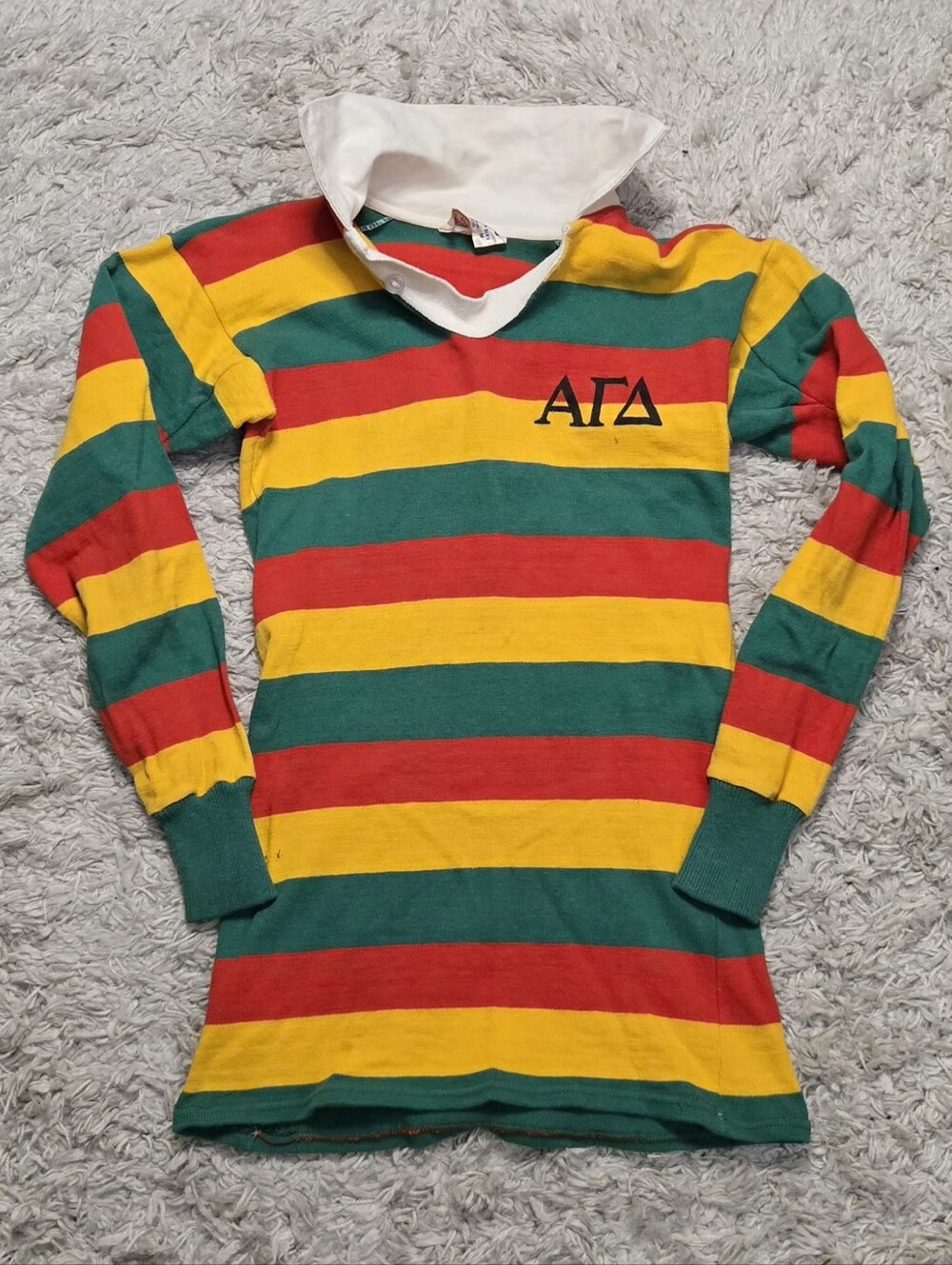 VTG 80s Frat Striped Rugby Shirt S